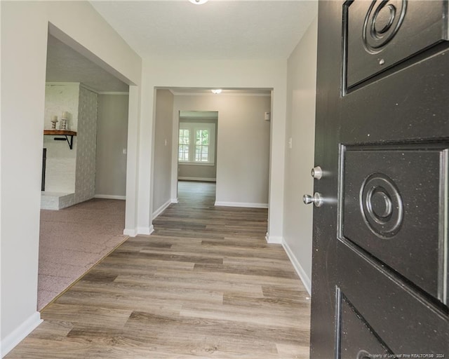 foyer with hardwood / wood-style floors