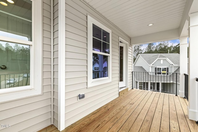 wooden terrace featuring a porch