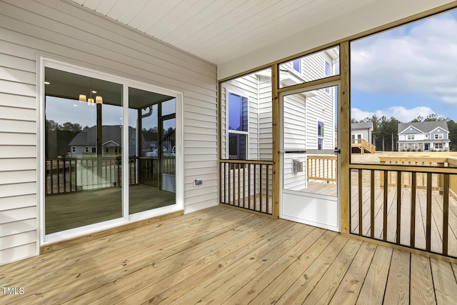 view of unfurnished sunroom