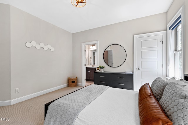 3209 Bryant Falls Ct, Raleigh, NC 27613 - bedroom with carpet floors, baseboards, and ensuite bathroom