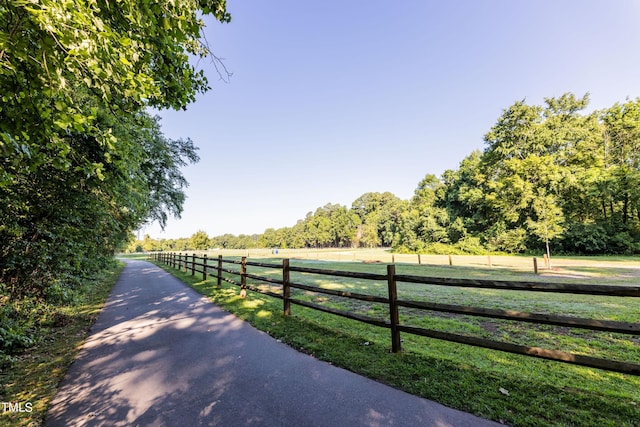 view of road featuring a rural view