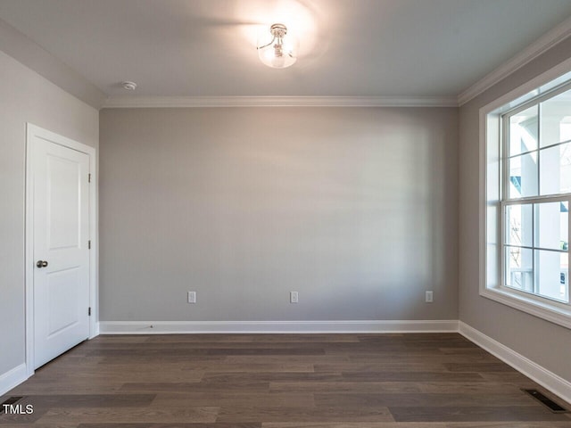 1713 Grassy Falls Ln, Wendell, NC 27591 - empty room with ornamental molding, dark wood-style flooring, and a smoke detector