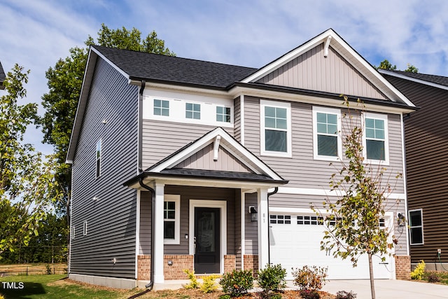 craftsman-style house featuring a garage