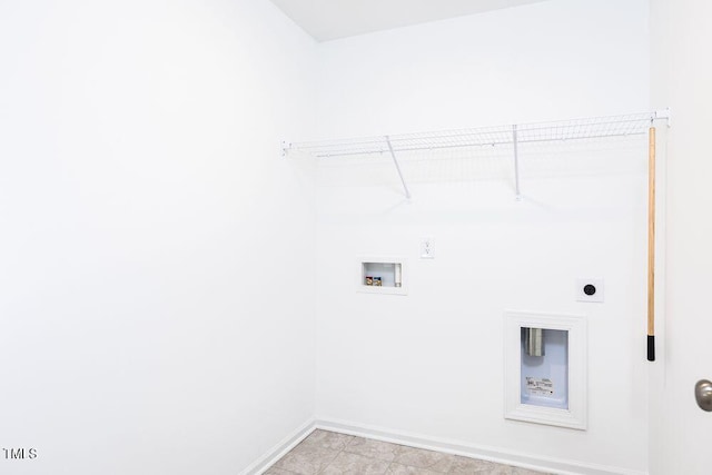 laundry room with electric dryer hookup and hookup for a washing machine