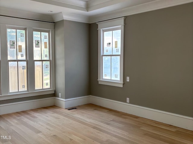 8305 Society Pl, Raleigh, NC 27615 - unfurnished room with light wood-style flooring, ornamental molding, and baseboards