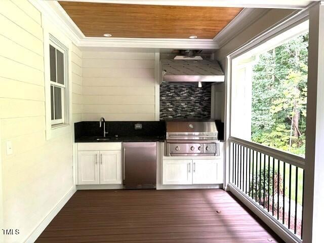 8305 Society Pl, Raleigh, NC 27615 - deck featuring area for grilling and a sink