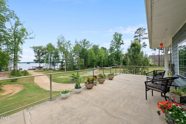 view of terrace featuring a balcony