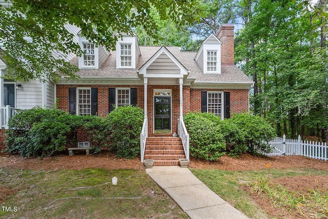 view of new england style home