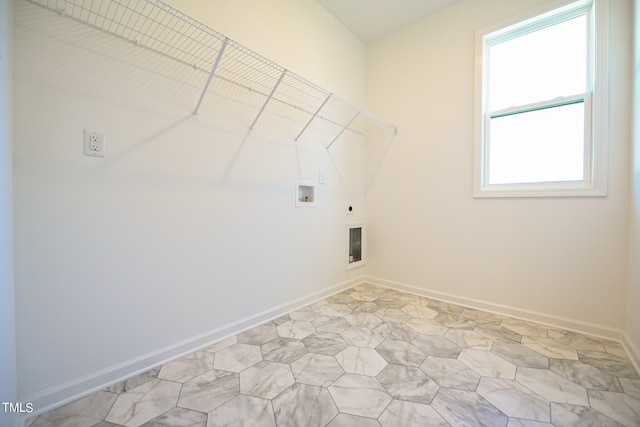 laundry room featuring hookup for an electric dryer and washer hookup