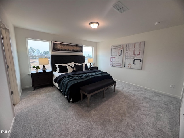 bedroom featuring carpet