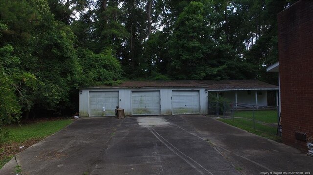 view of garage