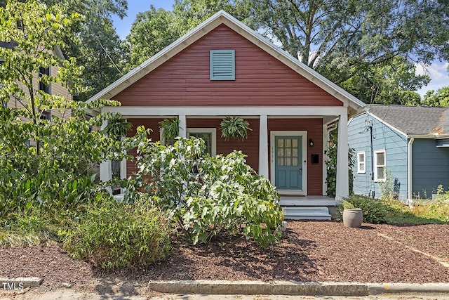 bungalow-style home with covered porch