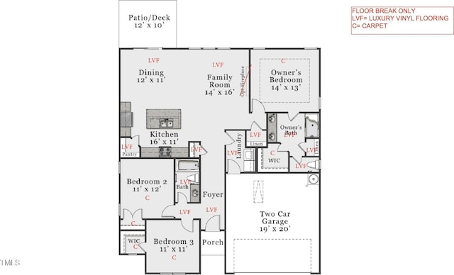 338 Tormore Dr, Home, Sanford, NC 27330 - property floor plan