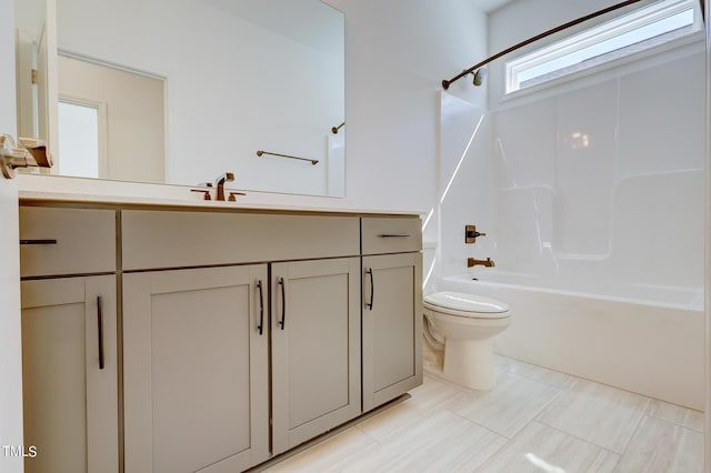 154 Swain St, Clayton, NC 27527 - full bathroom with tile patterned floors, toilet, vanity, and tub / shower combination