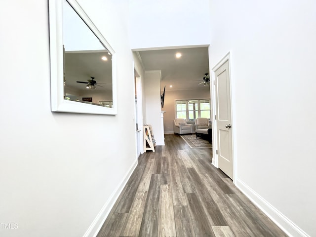 hallway featuring hardwood / wood-style floors