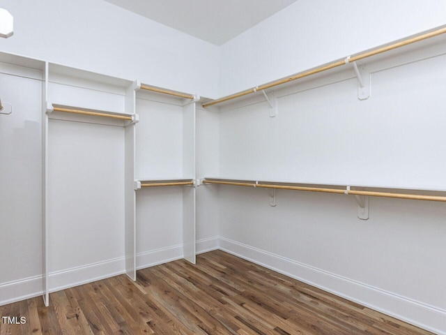 spacious closet with wood finished floors