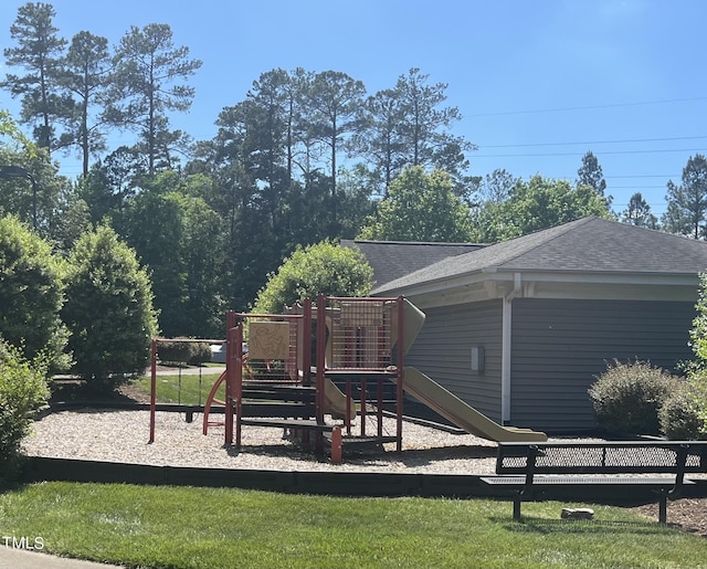 view of play area with a lawn