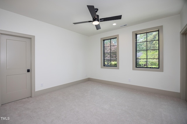 1000 Marilyn Dr, Raleigh, NC 27607 - carpeted empty room with recessed lighting, a ceiling fan, and baseboards