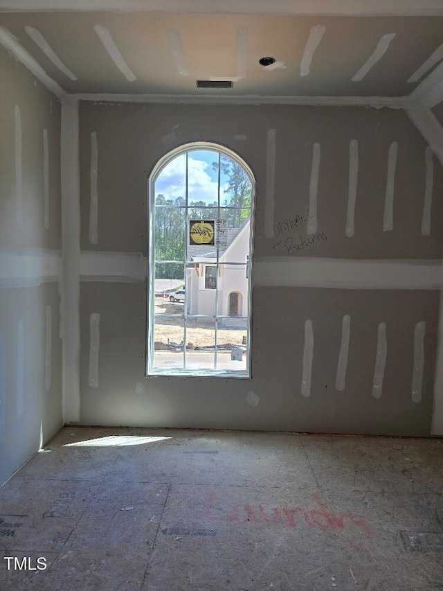 view of spare room