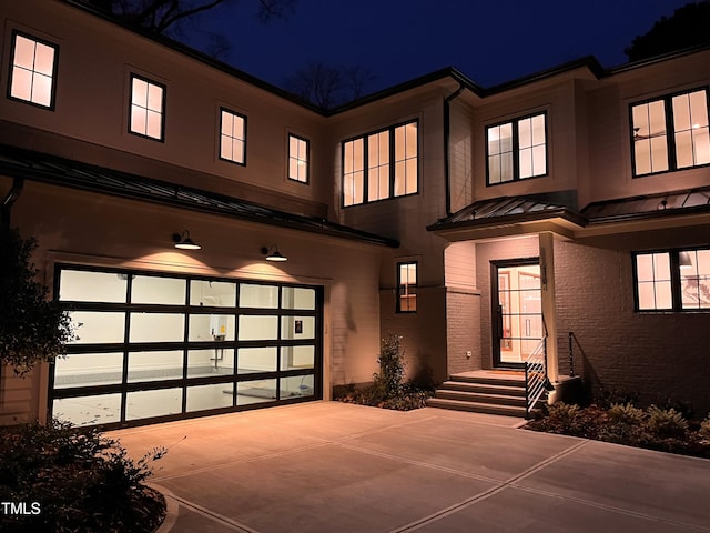 contemporary house featuring a garage