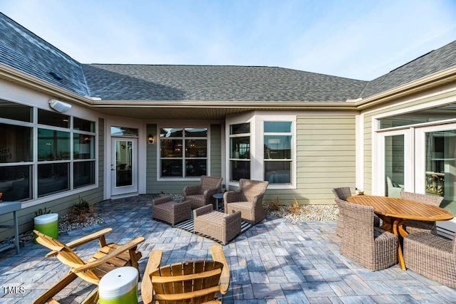 view of patio with an outdoor living space