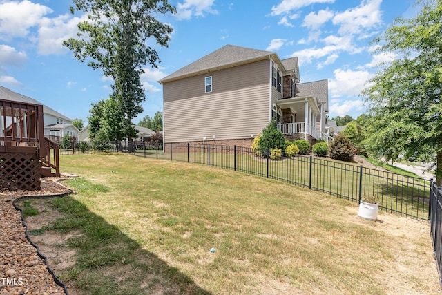 1329 Endgame Ct, Wake Forest, NC 27587 - view of yard with stairs and a wooden deck