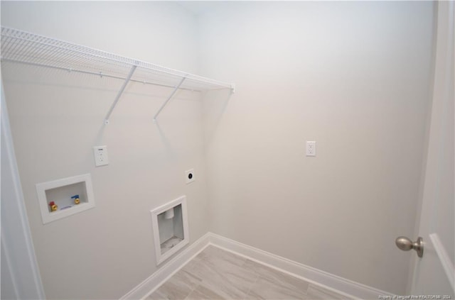 laundry room featuring hookup for an electric dryer and washer hookup