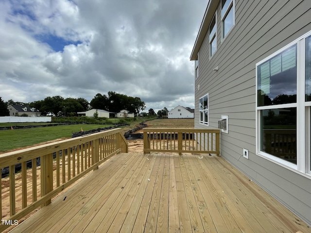 deck with a lawn