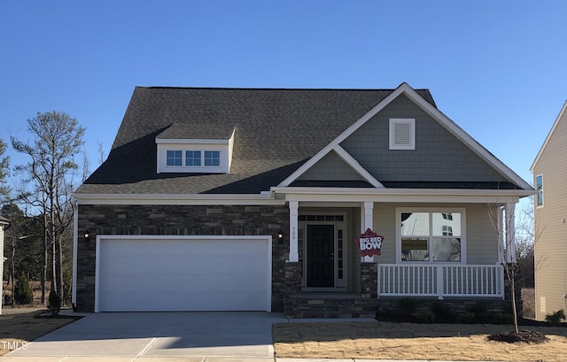 craftsman house with covered porch