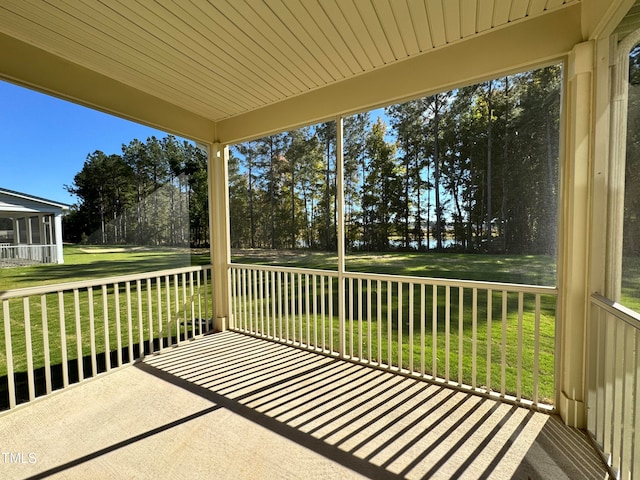 view of unfurnished sunroom