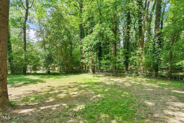 104 Argyle Ct, Garner, NC 27529 - view of yard featuring a forest view and fence