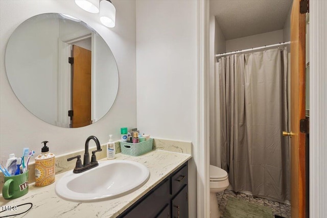 104 Argyle Ct, Garner, NC 27529 - bathroom with toilet, vanity, and a shower with shower curtain