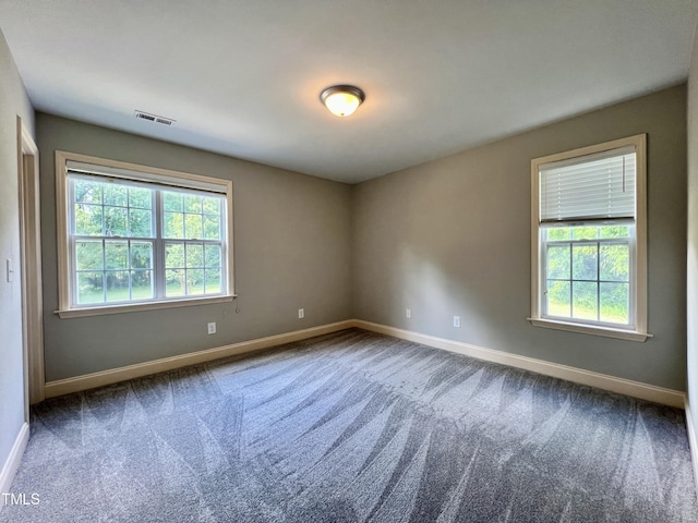 view of carpeted spare room