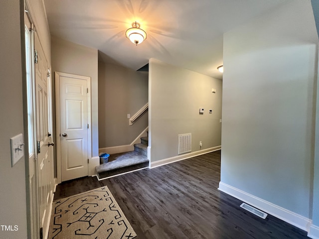 interior space featuring dark hardwood / wood-style floors