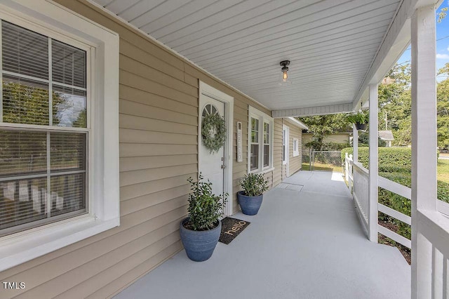 view of patio with a porch