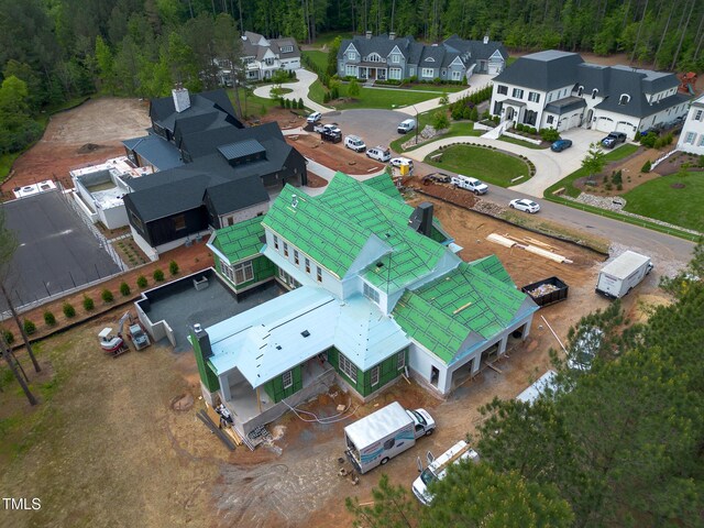 4812 Parker Meadow Dr, Raleigh, NC 27614 - aerial view of residential area with a heavily wooded area