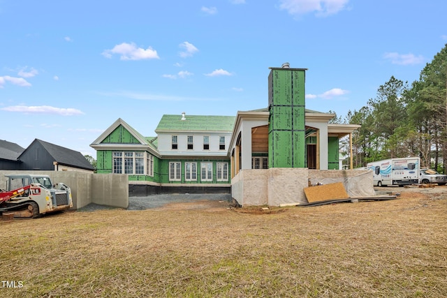 4812 Parker Meadow Dr, Raleigh, NC 27614 - rear view of property featuring a chimney and fence