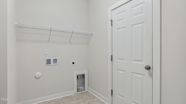 washroom featuring electric dryer hookup, hookup for a gas dryer, and hookup for a washing machine