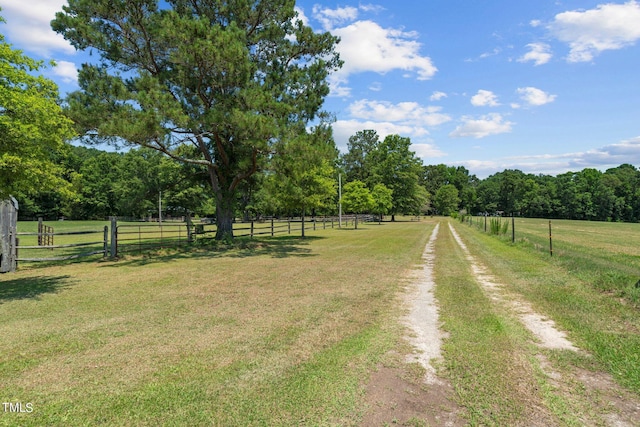 view of road featuring a rural view