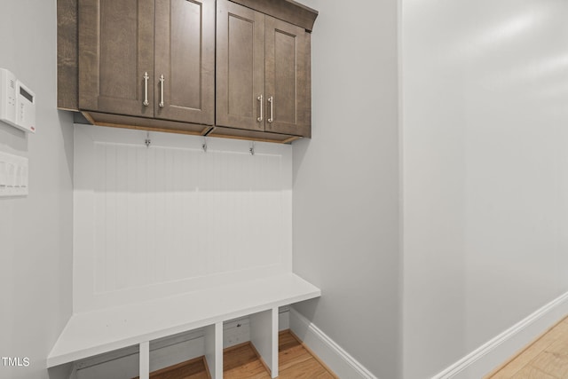 mudroom with light wood-type flooring