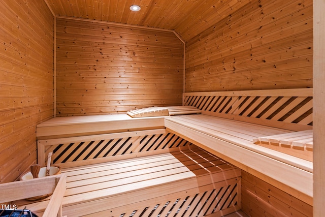 1820 Oatlands Ct, Wake Forest, NC 27587 - relaxing sauna with wood walls, wood ceiling, and recessed lighting