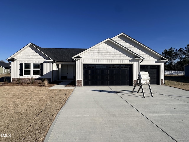 view of front of house with a garage