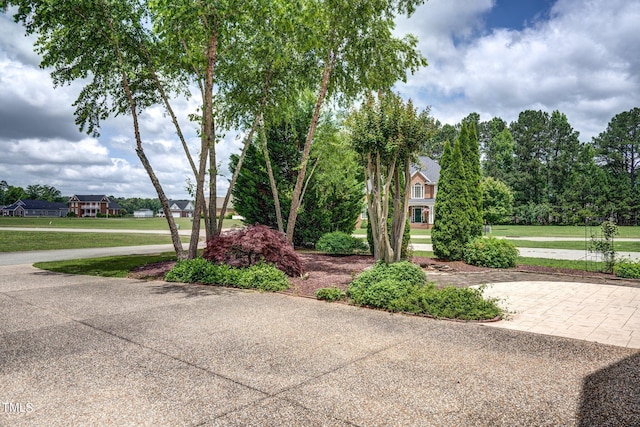 view of property's community with a yard