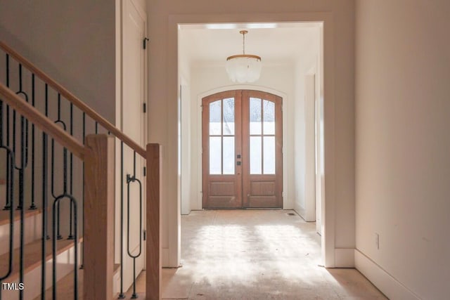 foyer entrance with french doors