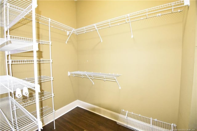 walk in closet featuring hardwood / wood-style floors