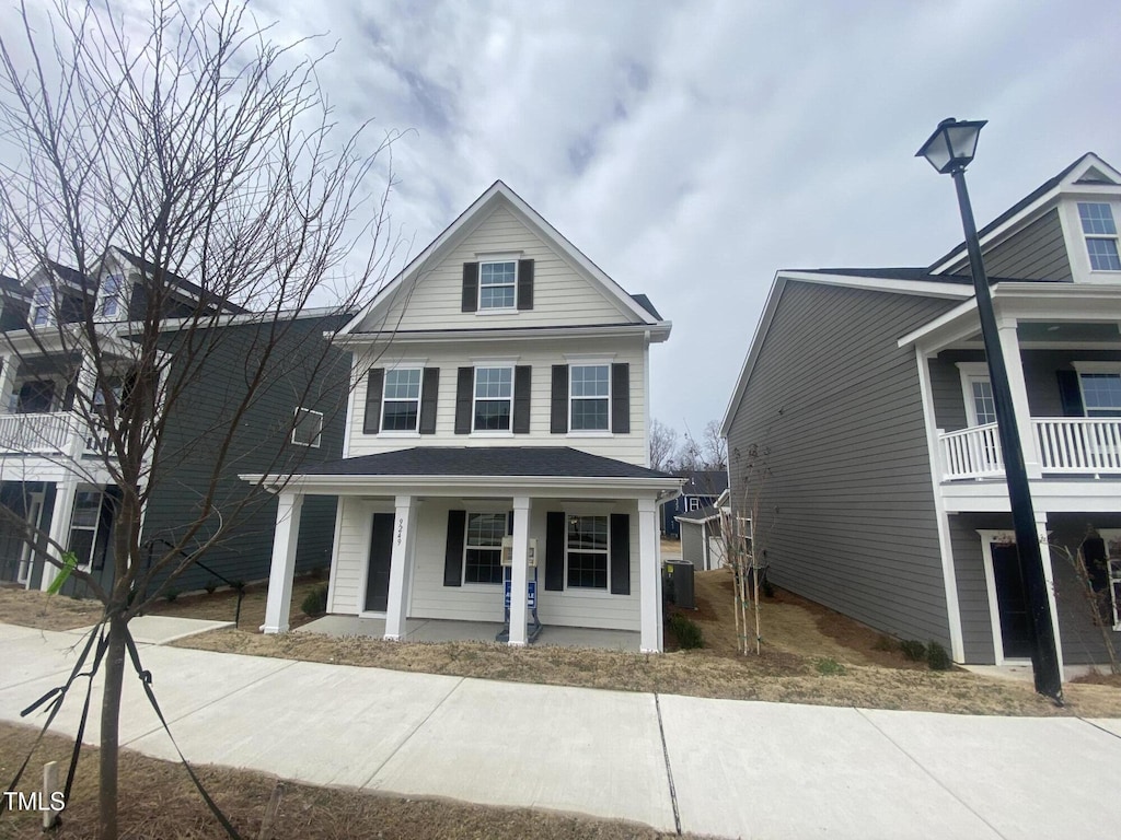 view of front of home featuring covered porch