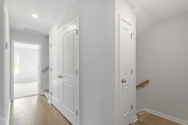 9249 Kitchin Farms Way Unit 432, Wake Forest, NC 27587 - hallway with light wood finished floors, baseboards, and recessed lighting