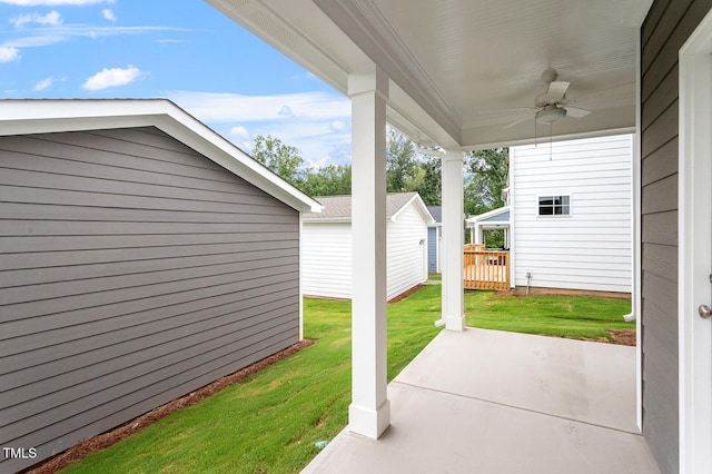 9301 Kitchin Farms Way Unit 433, Wake Forest, NC 27587 - view of patio featuring ceiling fan