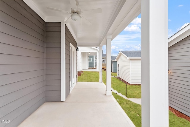 9301 Kitchin Farms Way Unit 433, Wake Forest, NC 27587 - view of patio / terrace featuring a ceiling fan and an outdoor structure