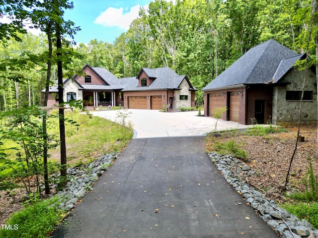 view of front of home with a garage